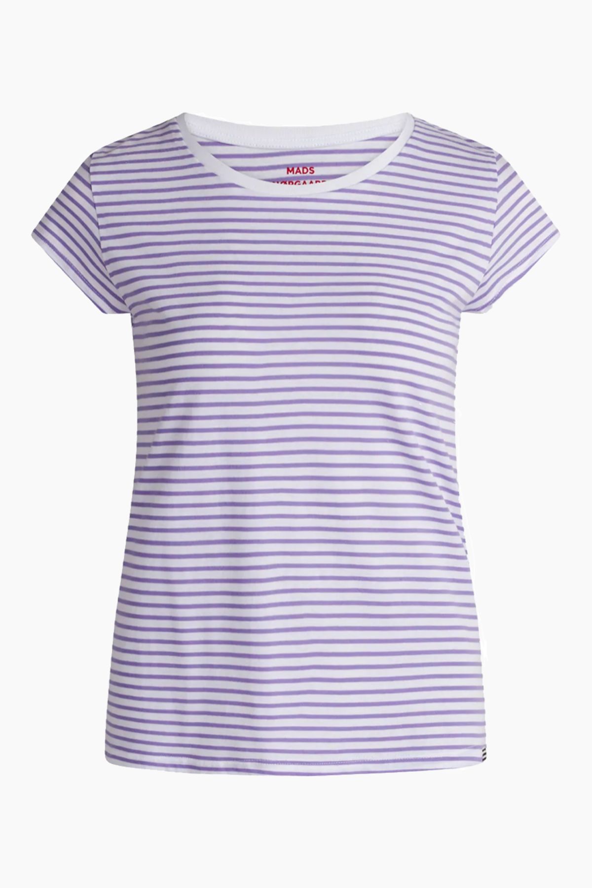 Organic Jersey Stripe Teasy Tee FAV - Paisley Purple/Brilliant - Mads Nørgaard - Stribet L