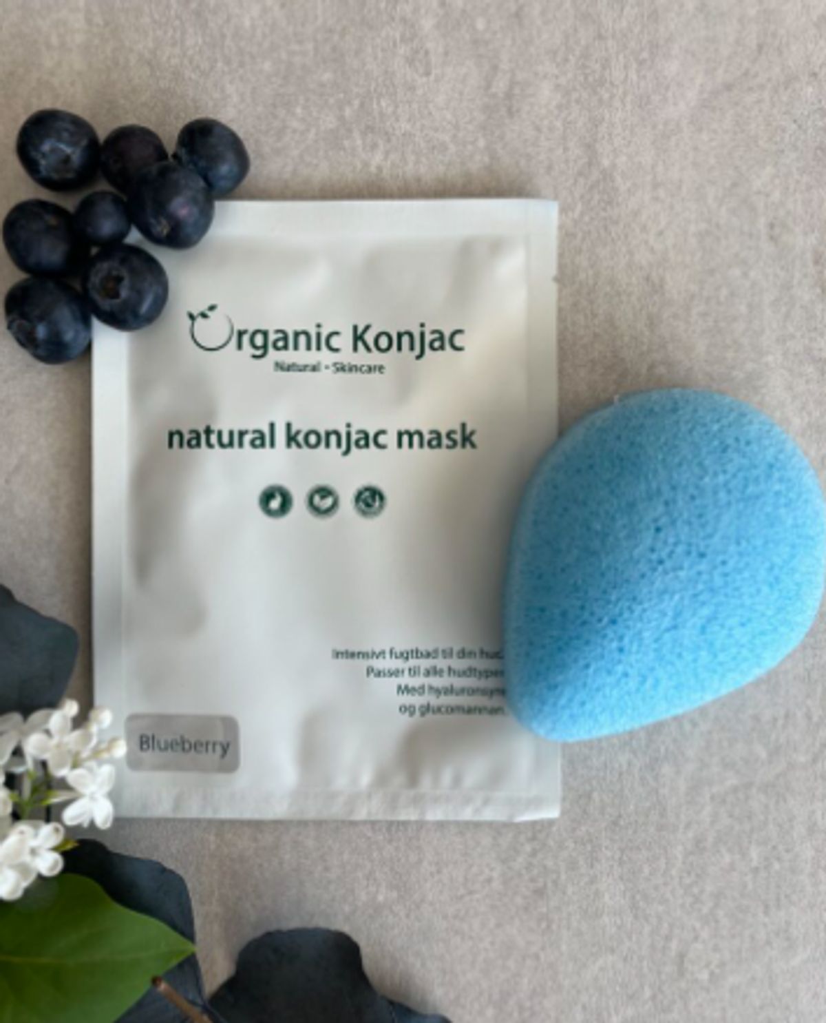 Organic Konjac Blueberry Natural Konjac Mask