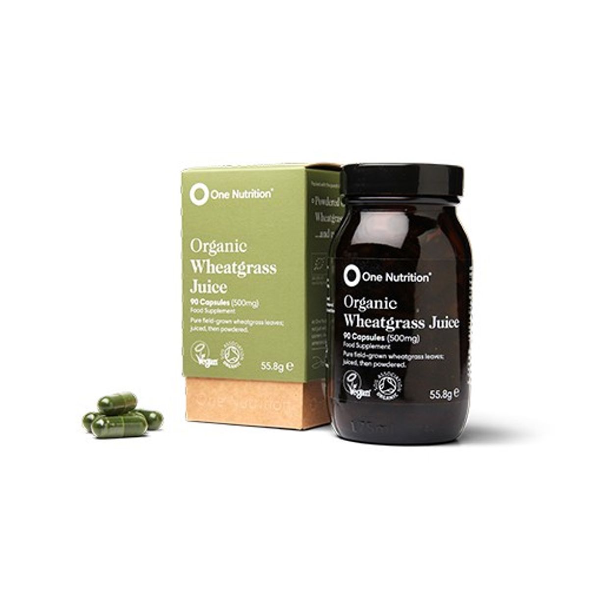 Organic Wheatgrass Juice Økologisk - 90 kapsler - One Nutrition