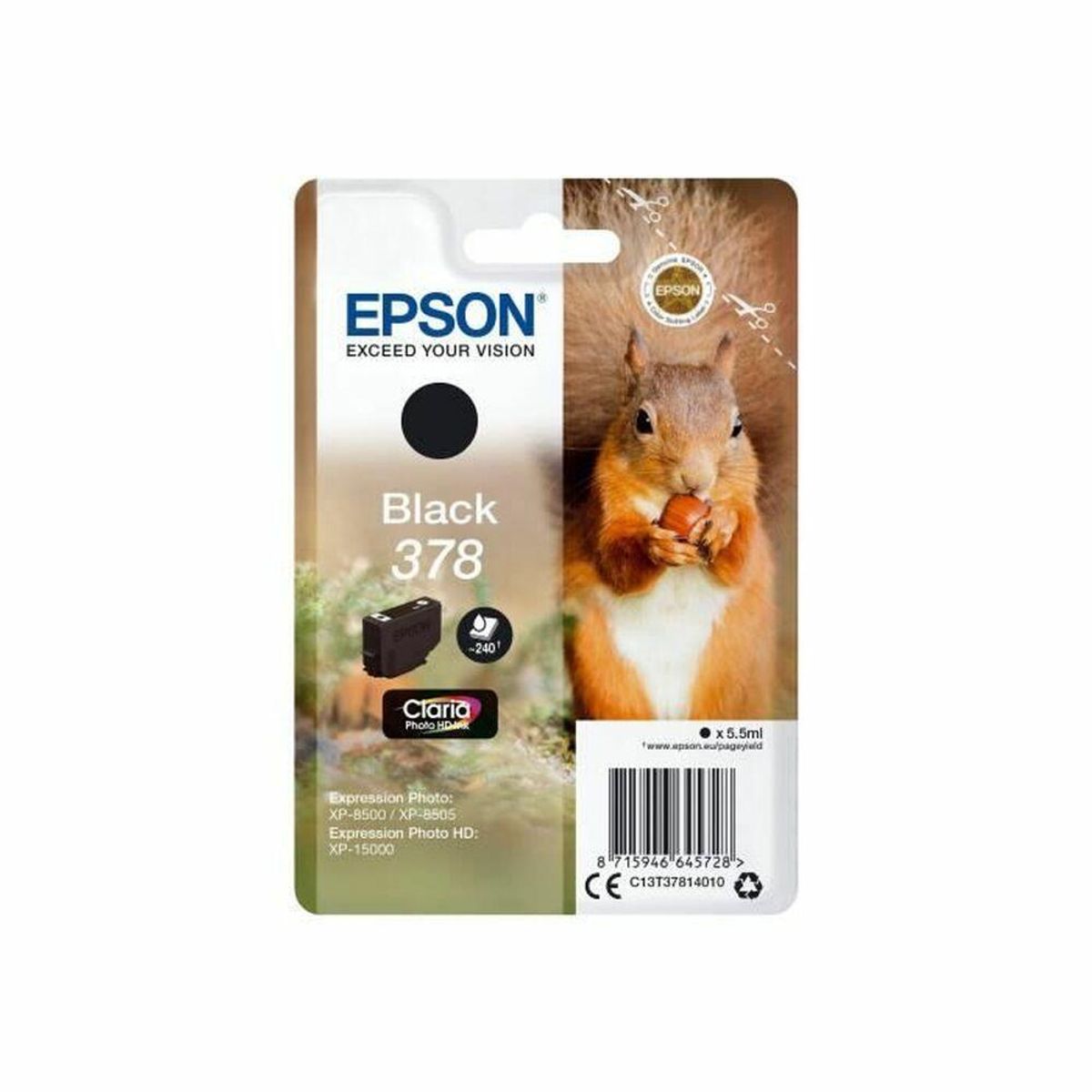 Original blækpatron Epson C13T37814010 Sort