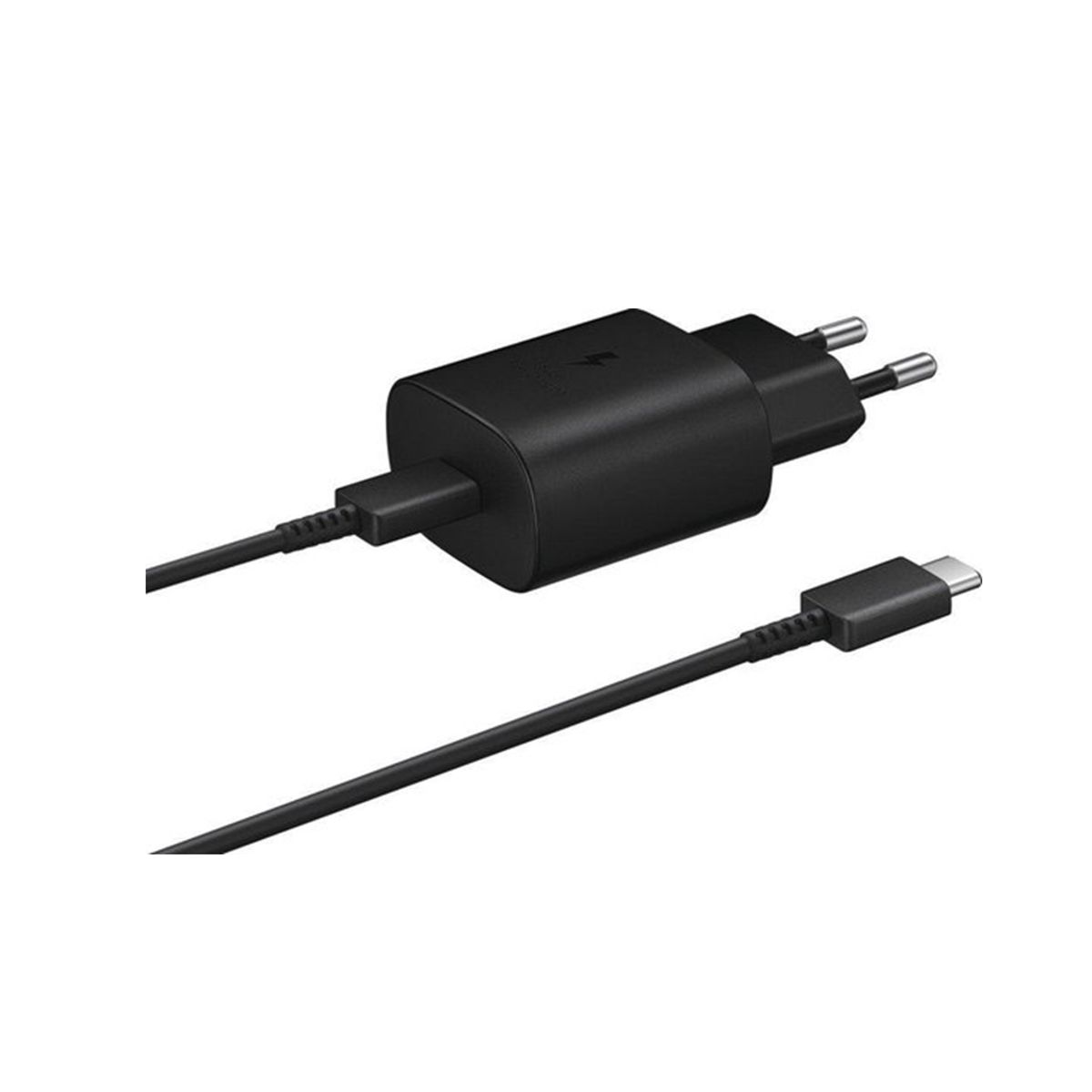 Original Samsung USB-C oplader / adapter 25W inkl. USB-C til USB-C kabel - Sort