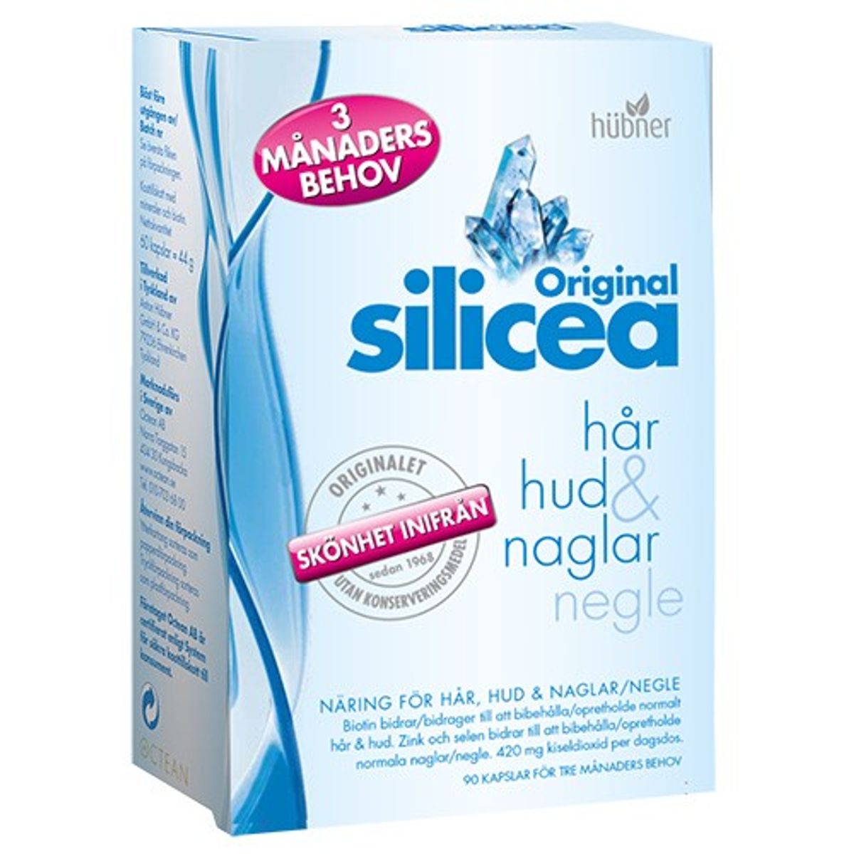 Original silicea hud, hår & negle. - 60 kapsler - Hübner