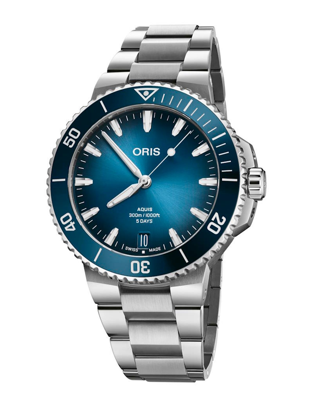 Oris Aquis Date blå med lænke Cal. 400 43,5mm