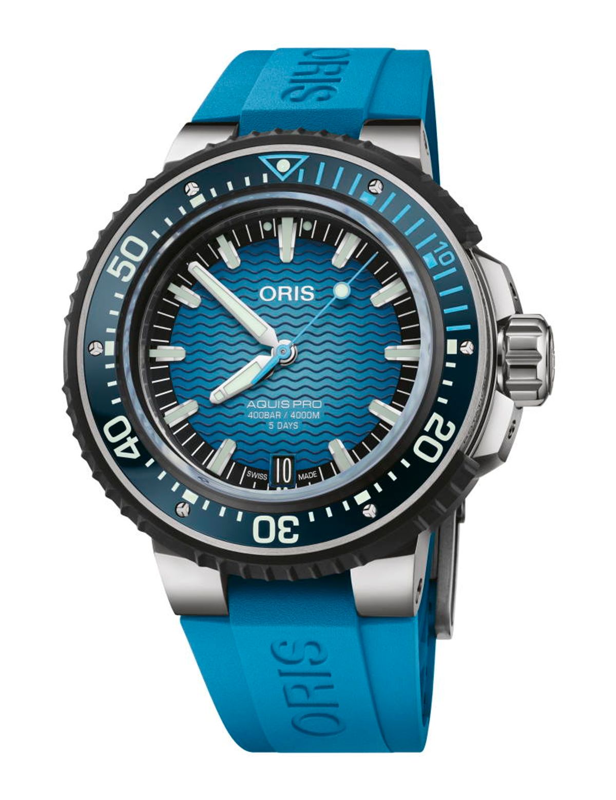 Oris Aquis Pro 4000 M armbåndsur med blå urskive, Cal. 400