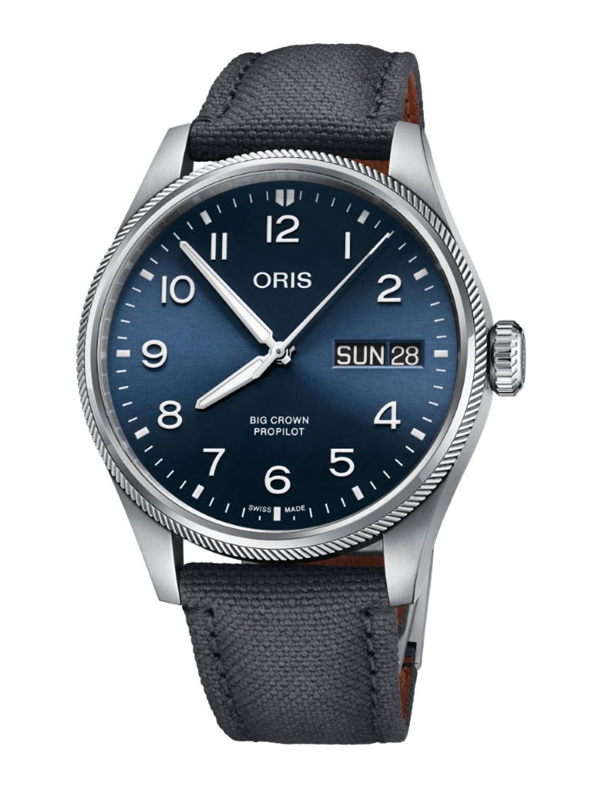 ORIS Big Crown Propilot Big Date armbåndsur, blå skive med nylonrem - 44mm