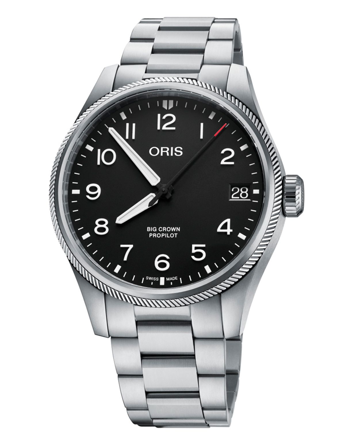 ORIS Big Crown Propilot Big Date armbåndsur, sort skive med lænke - 41mm