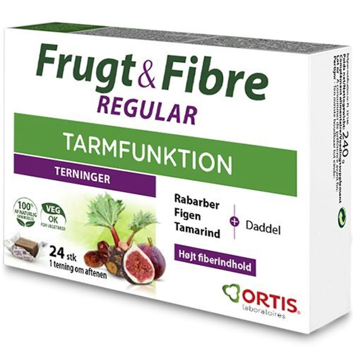 Ortis Frugt & Fibre tyggeterning, 24stk.