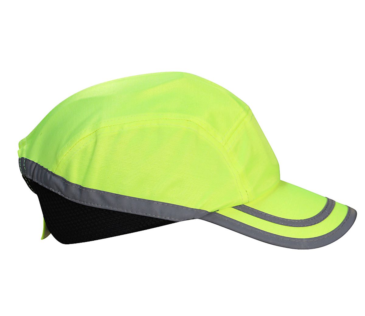 OS Bump Cap Hi-Viz gul 7cm skygge, ventilationshuller,justérbar velcrobånd i nakken