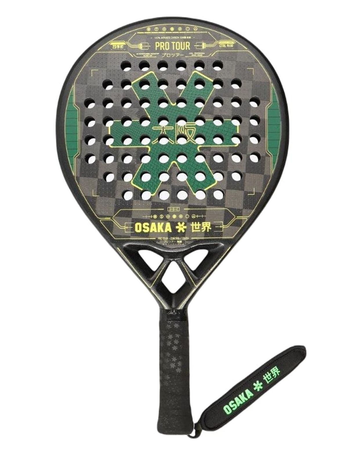 Osaka Pro Tour Control Touch 2023 Padelbat (Green/Yellow)