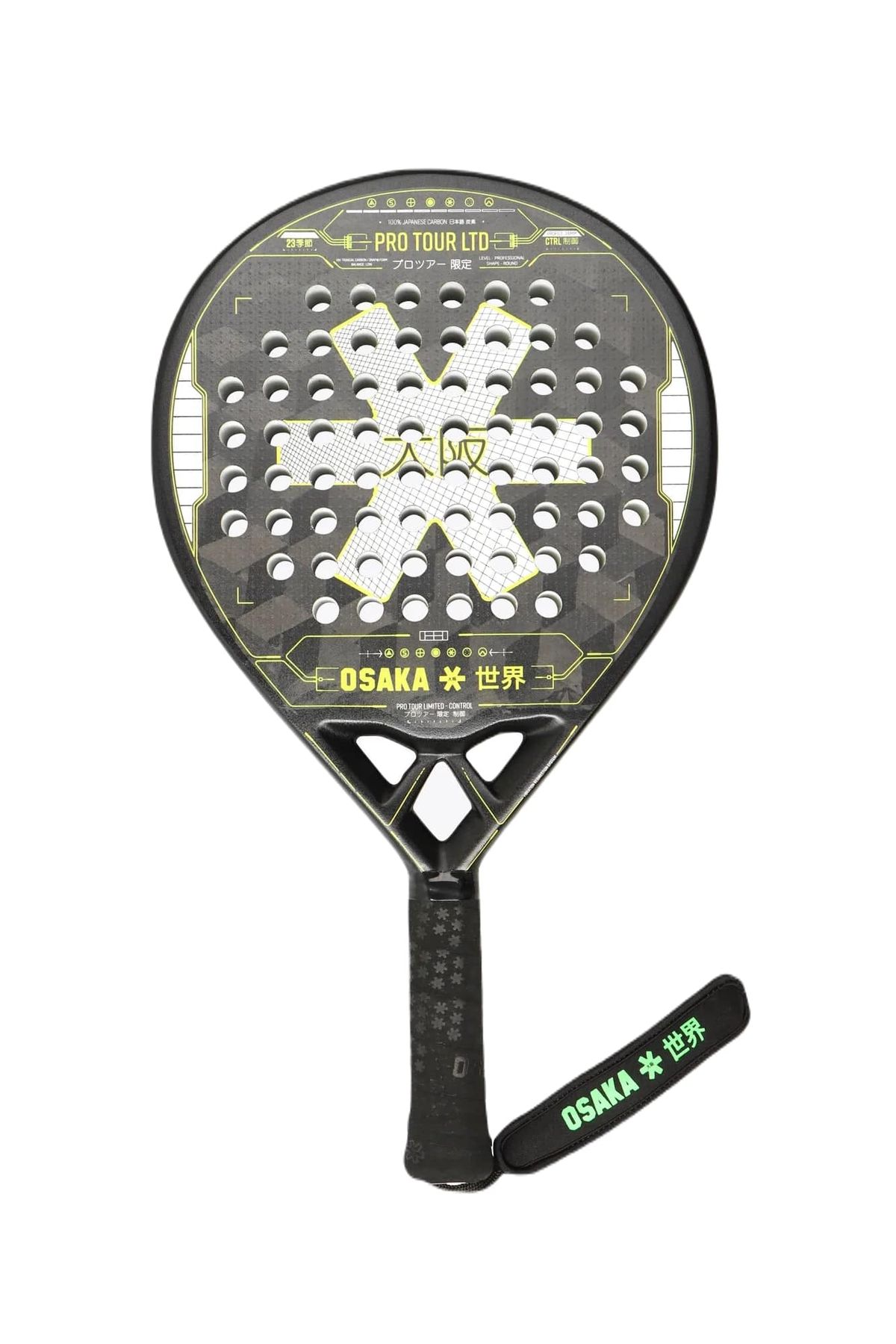 Osaka Pro Tour LTD Control 2023 Padelbat (Grey/Lime)