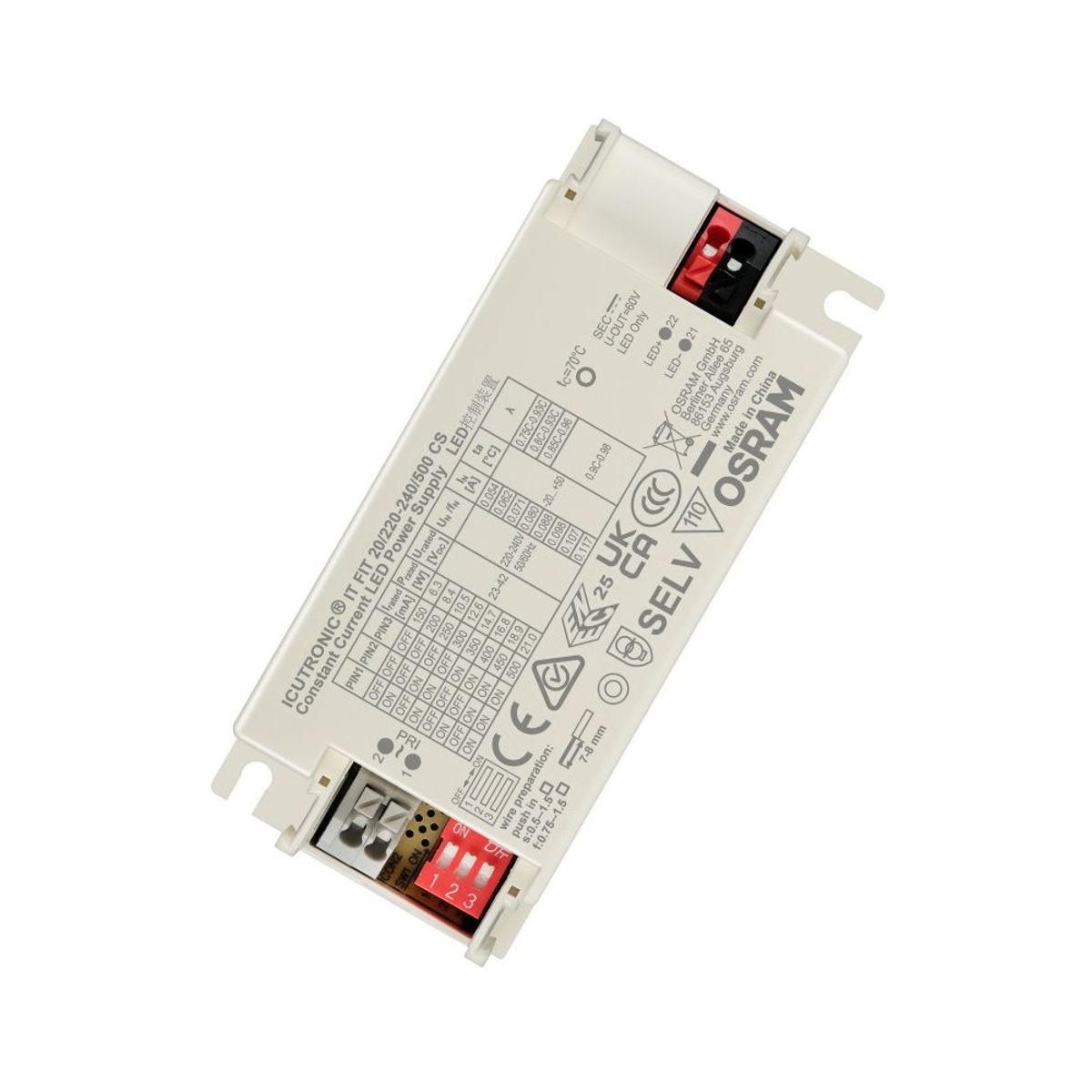 Osram 21W 1-10V dæmpbar driver til LED panel - Med 1-10V signal interface, 23-42V, 150-500mA - Dæmpbar : 0-10V dæmpbar