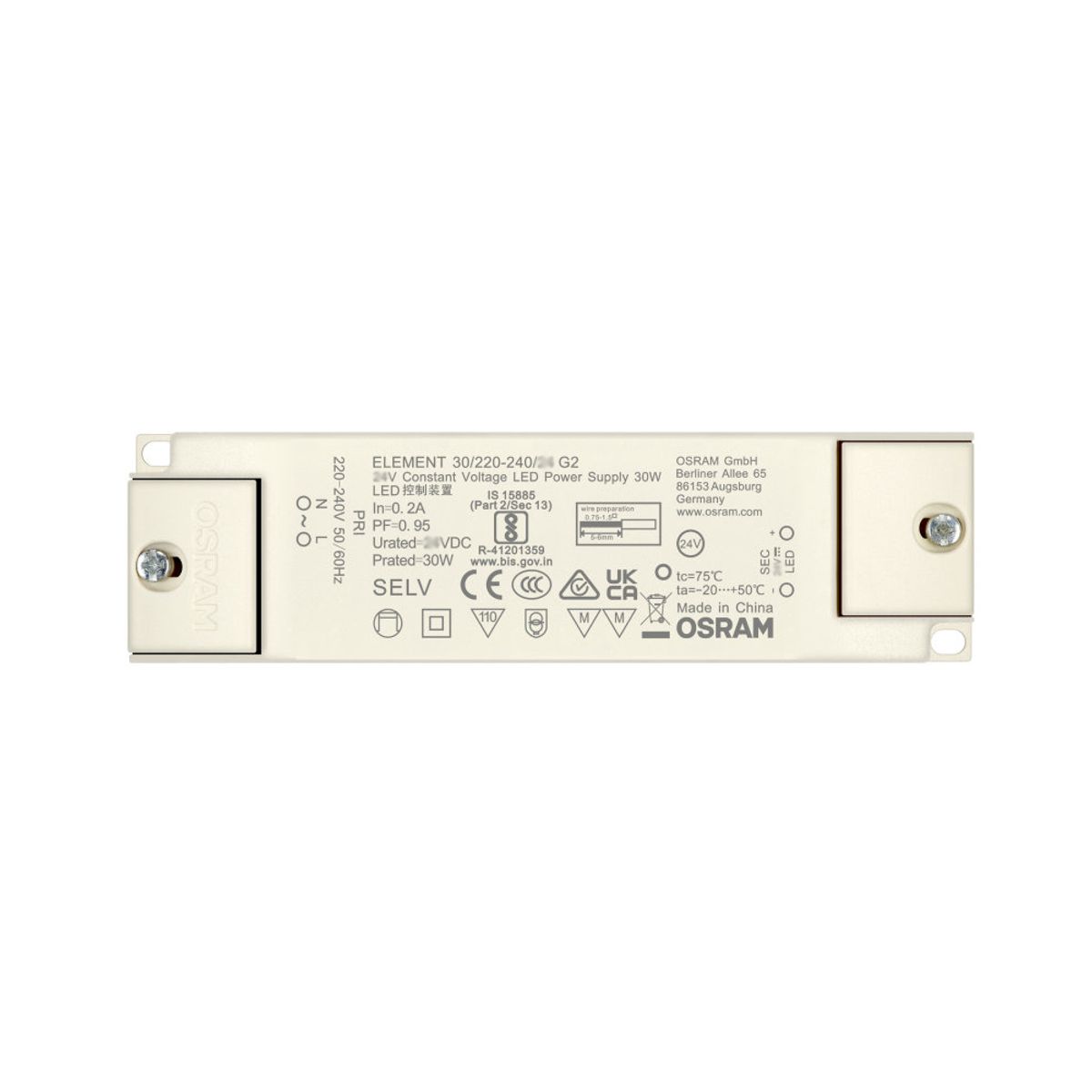 Osram 30W strømforsyning - 12V DC, 2,5A, IP20 indendørs