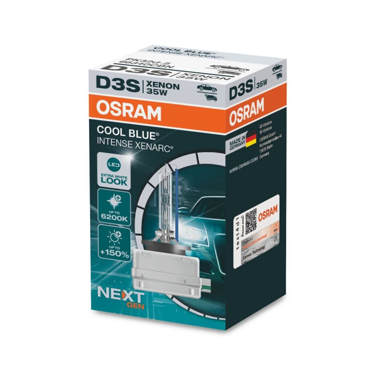 Osram D3S Cool Blue Intense Xenarc, NEXT GEN pære, 6200 Kelvin (1 stk)