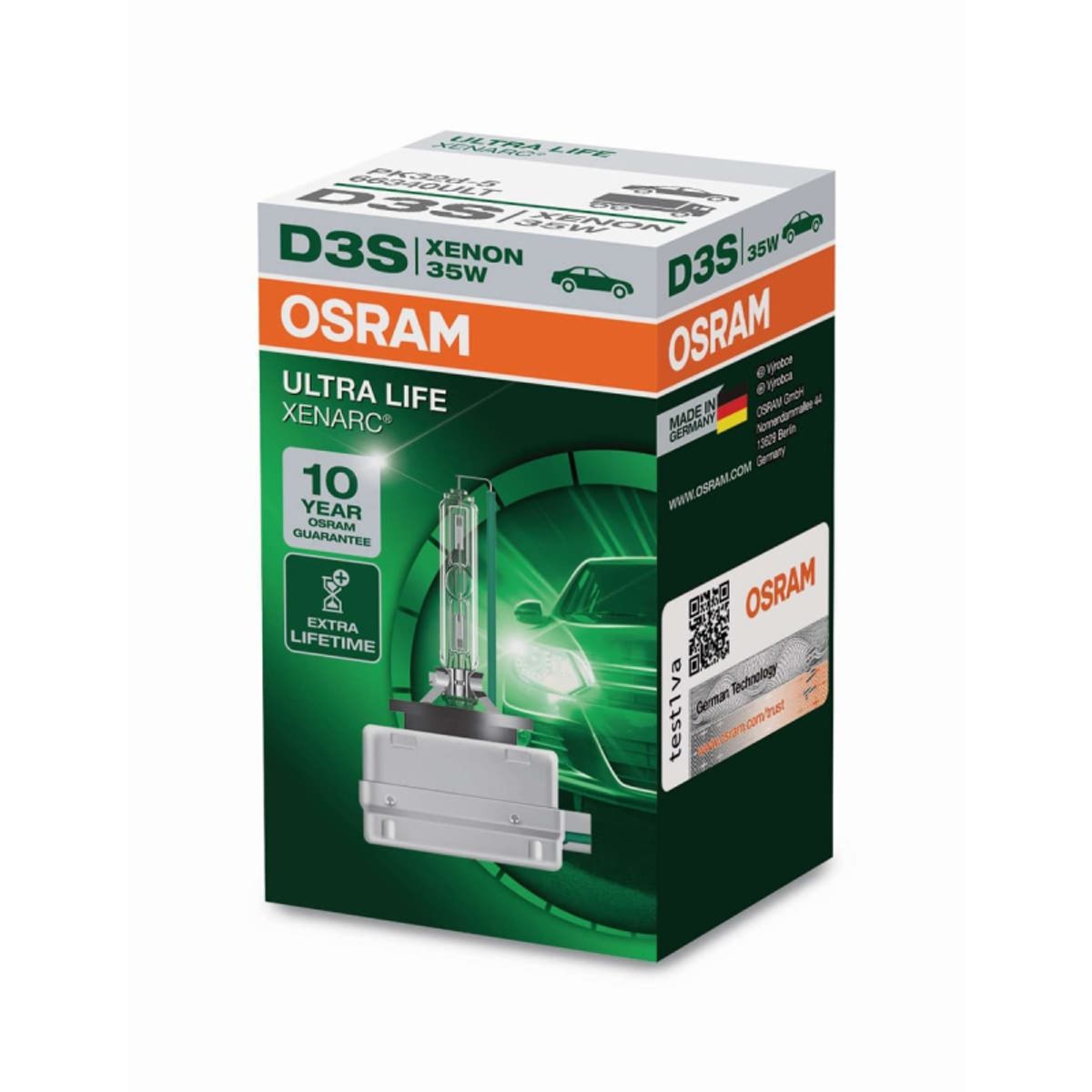 Osram D3S Ultra Life Xenarc, Xenon pære (1 stk) 10 års garanti