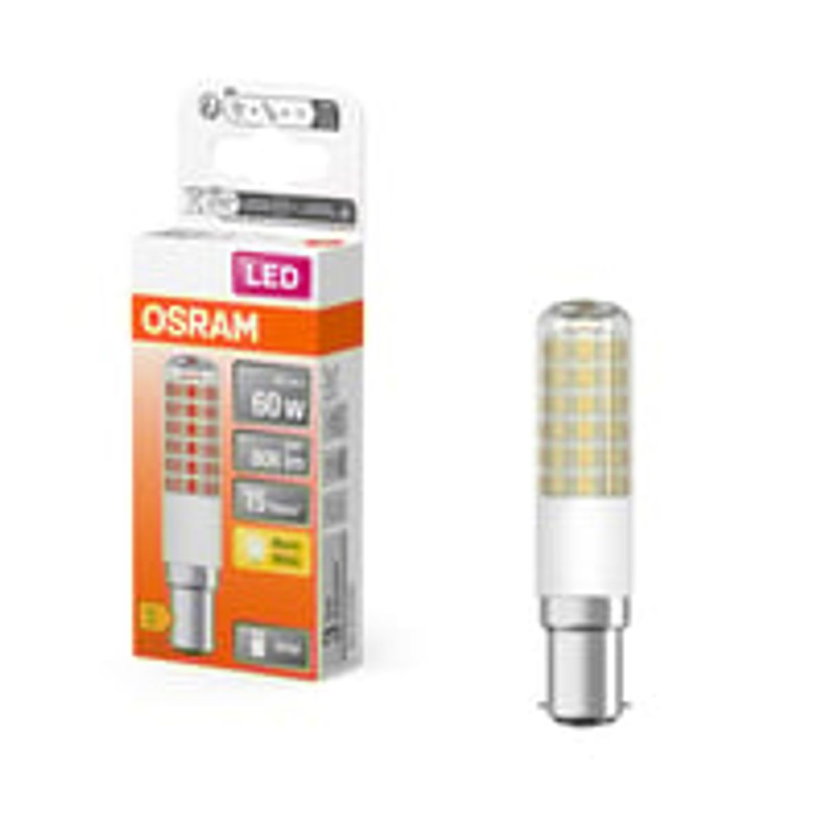 Osram LED T SLIM klar 806lm 6,5W/827 (60W) B15d