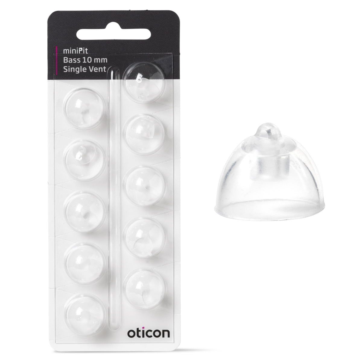 Oticon miniFit Bass 10 mm Single Vent