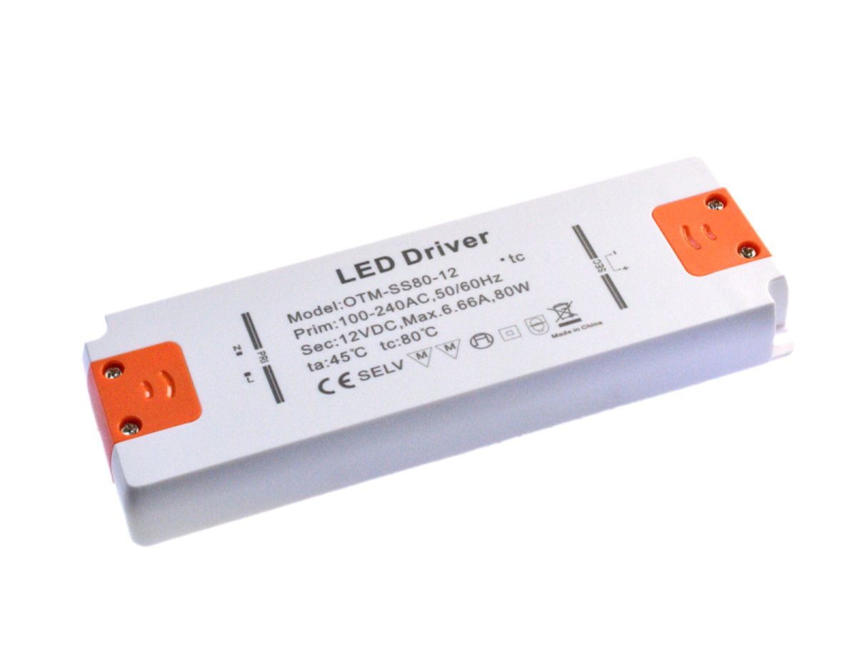 OTM 12V DC LED Driver, 80 Watt