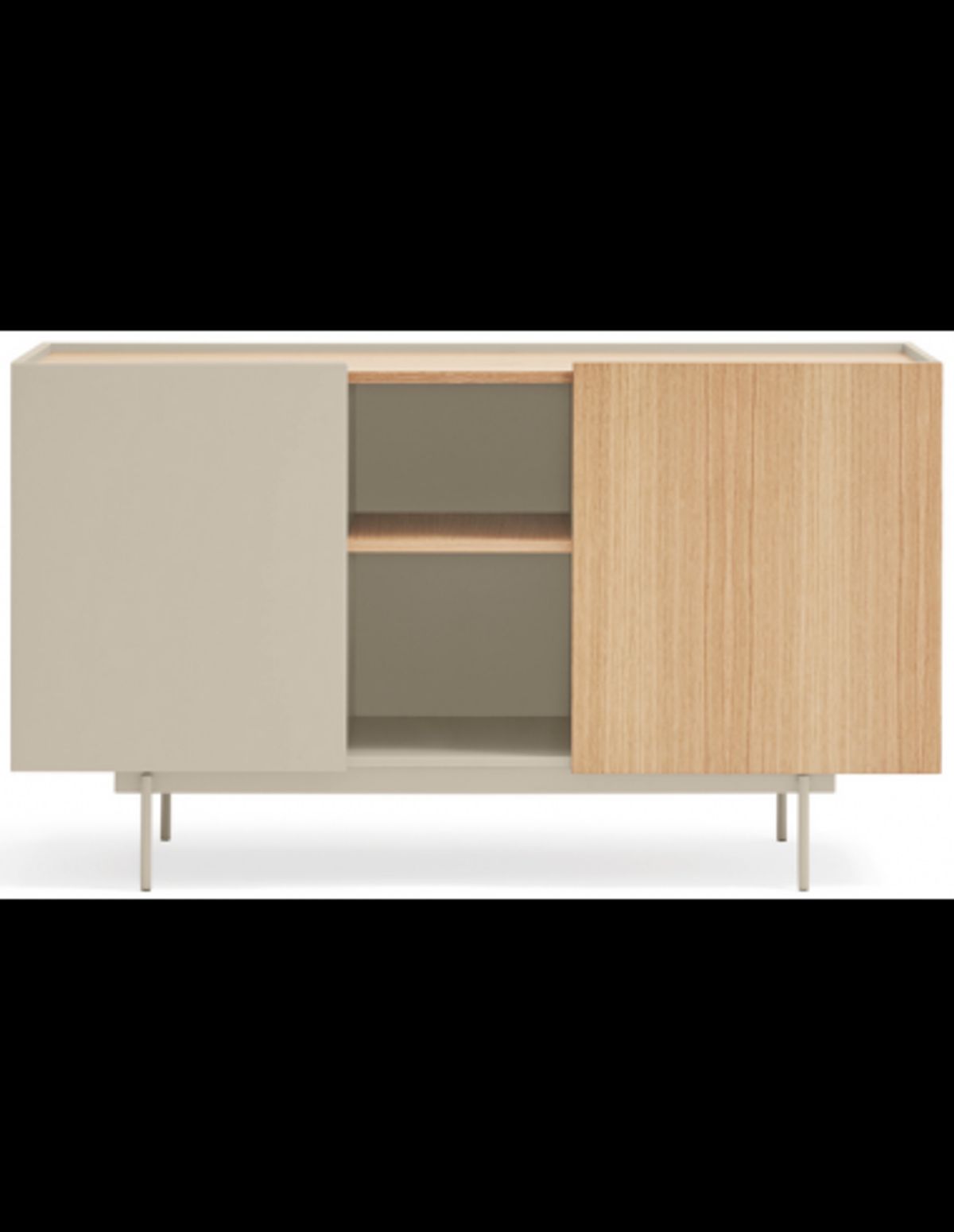 Otto sideboard i metal og melamin B130 cm - Sand/Eg