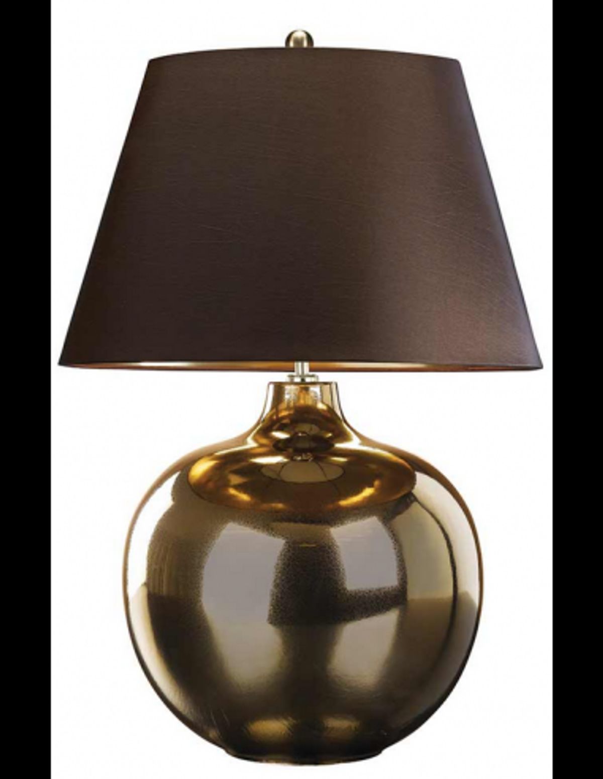 Ottoman Bordlampe i keramik og faux silke H71 cm 1 x E27 - Krakeleret Bronze Metallic/Brun