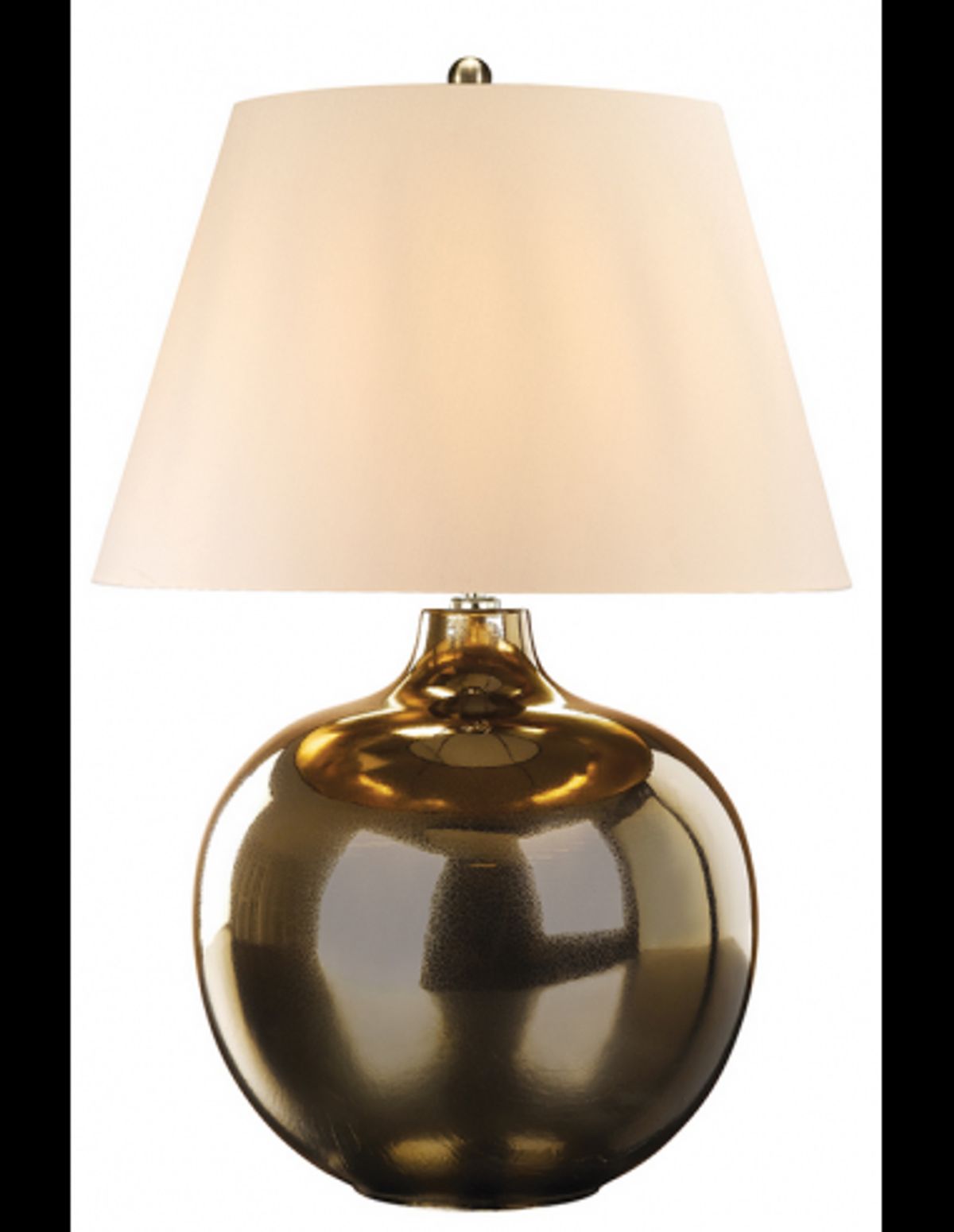 Ottoman Bordlampe i keramik og polyester H71 cm 1 x E27 - Krakeleret Bronze Metallic/Creme