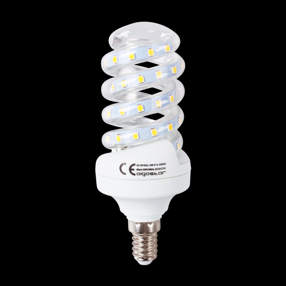 Outlet: LED B5 Spiral, 9W, E14, 3000K - Kulør : Varm