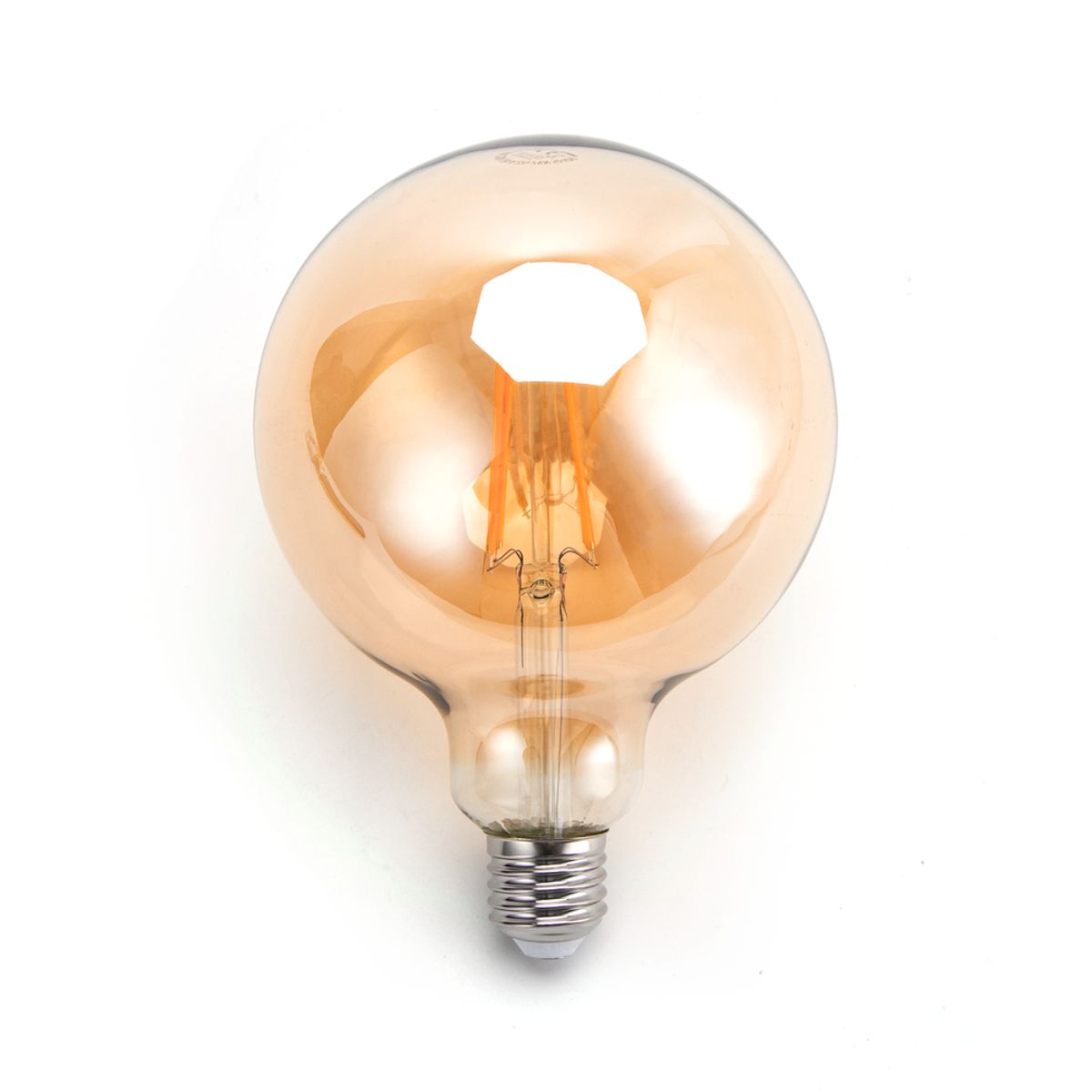 Outlet: LED Filament pære G125 E27 - 6W 2200K Amber - Kulør : Ekstra varm