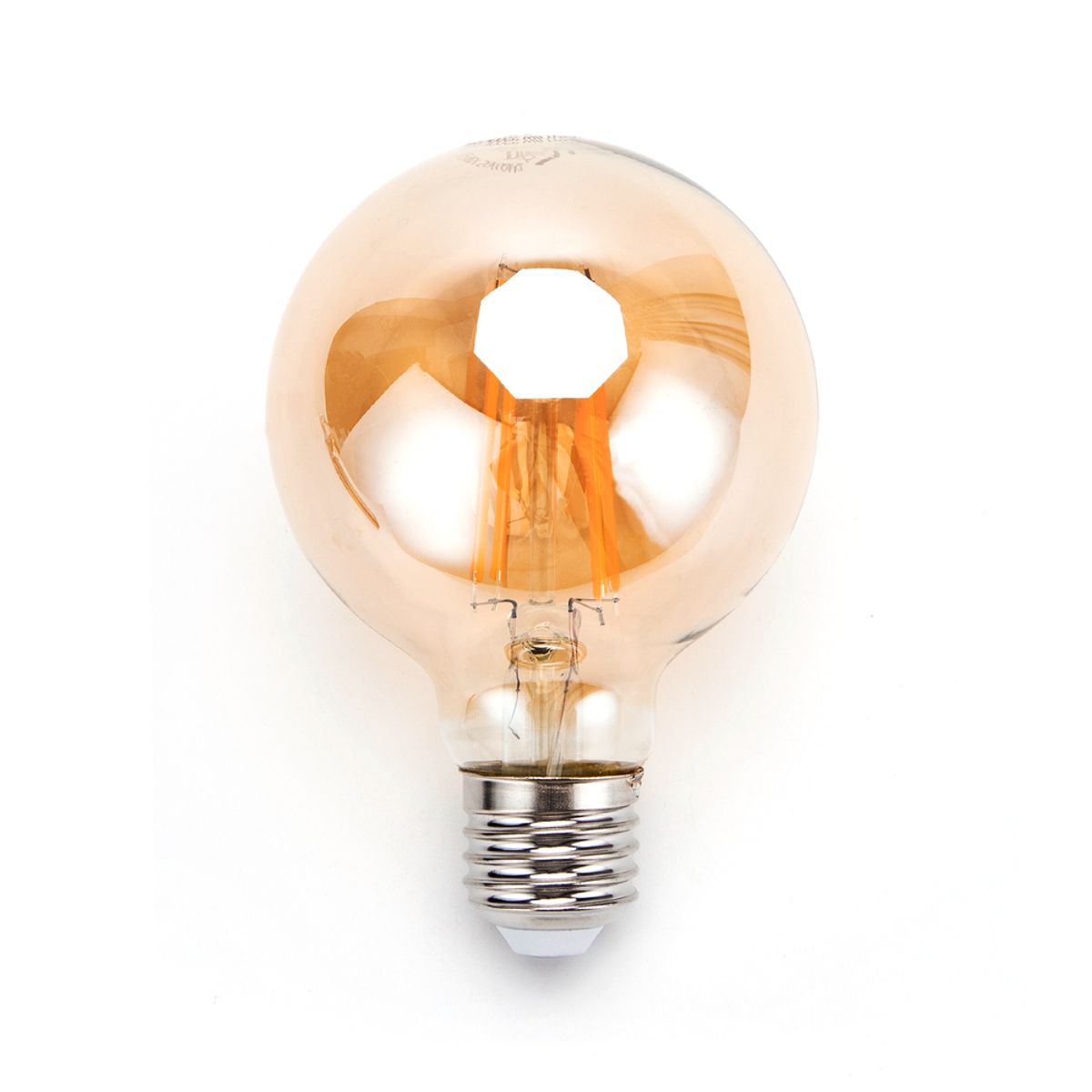 Outlet: LED Filament pære G80 E27 8W - 2200K Amber - Kulør : Ekstra varm