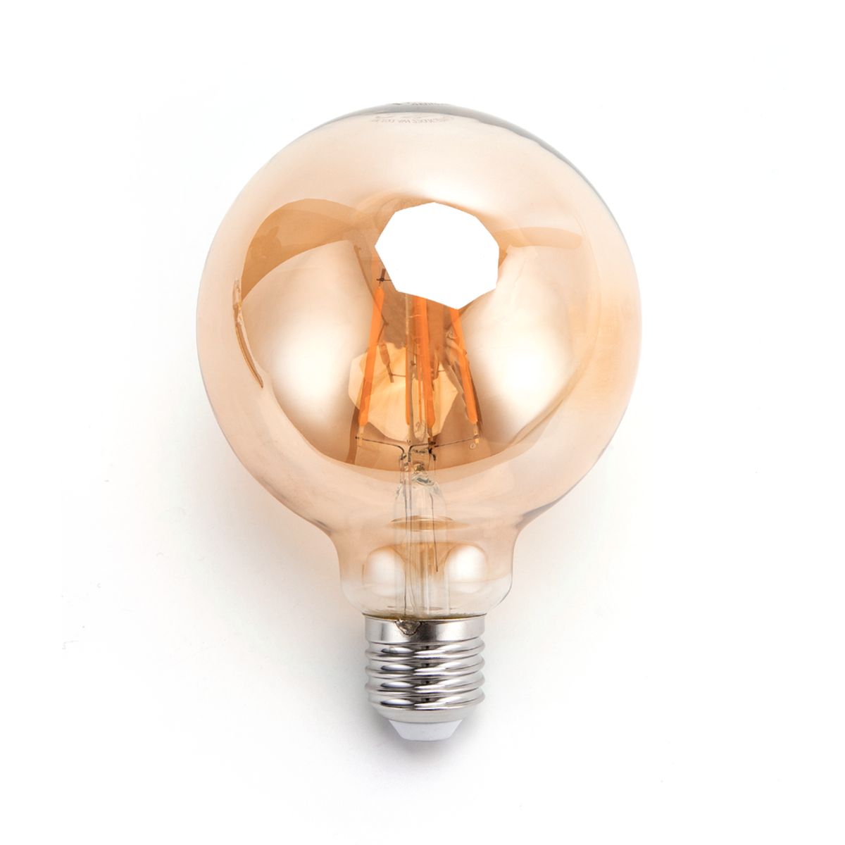 Outlet: LED Filament pære G95 E27 - 6W 2200K Amber - Kulør : Ekstra varm