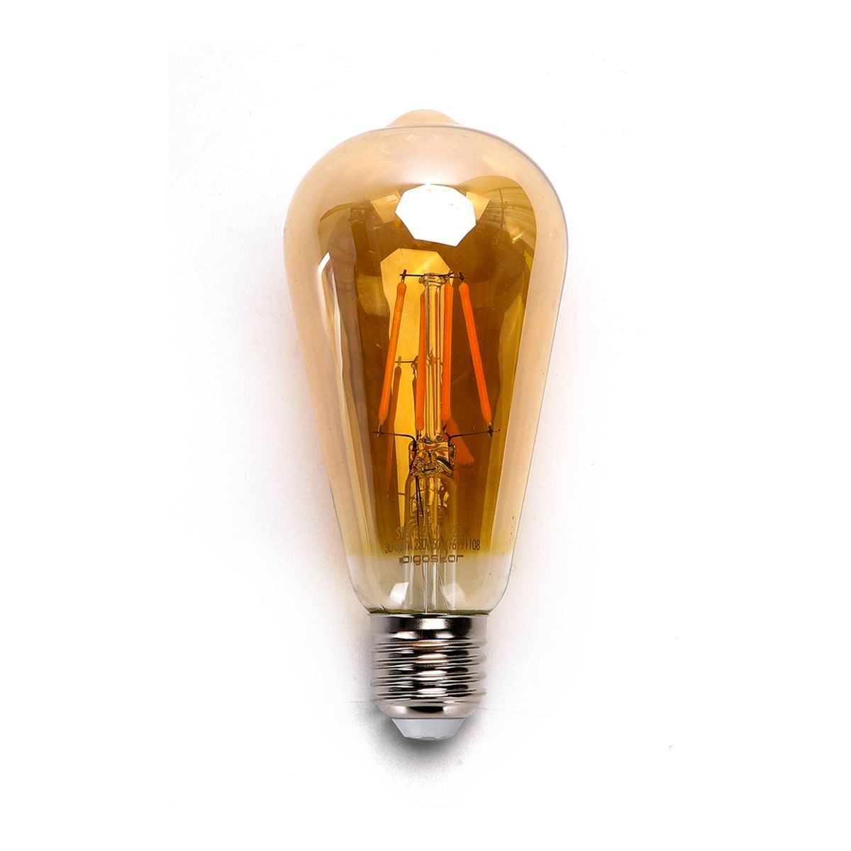 Outlet: LED Filament pære ST64 E27 - 6W, 2200K Amber - Kulør : Ekstra varm