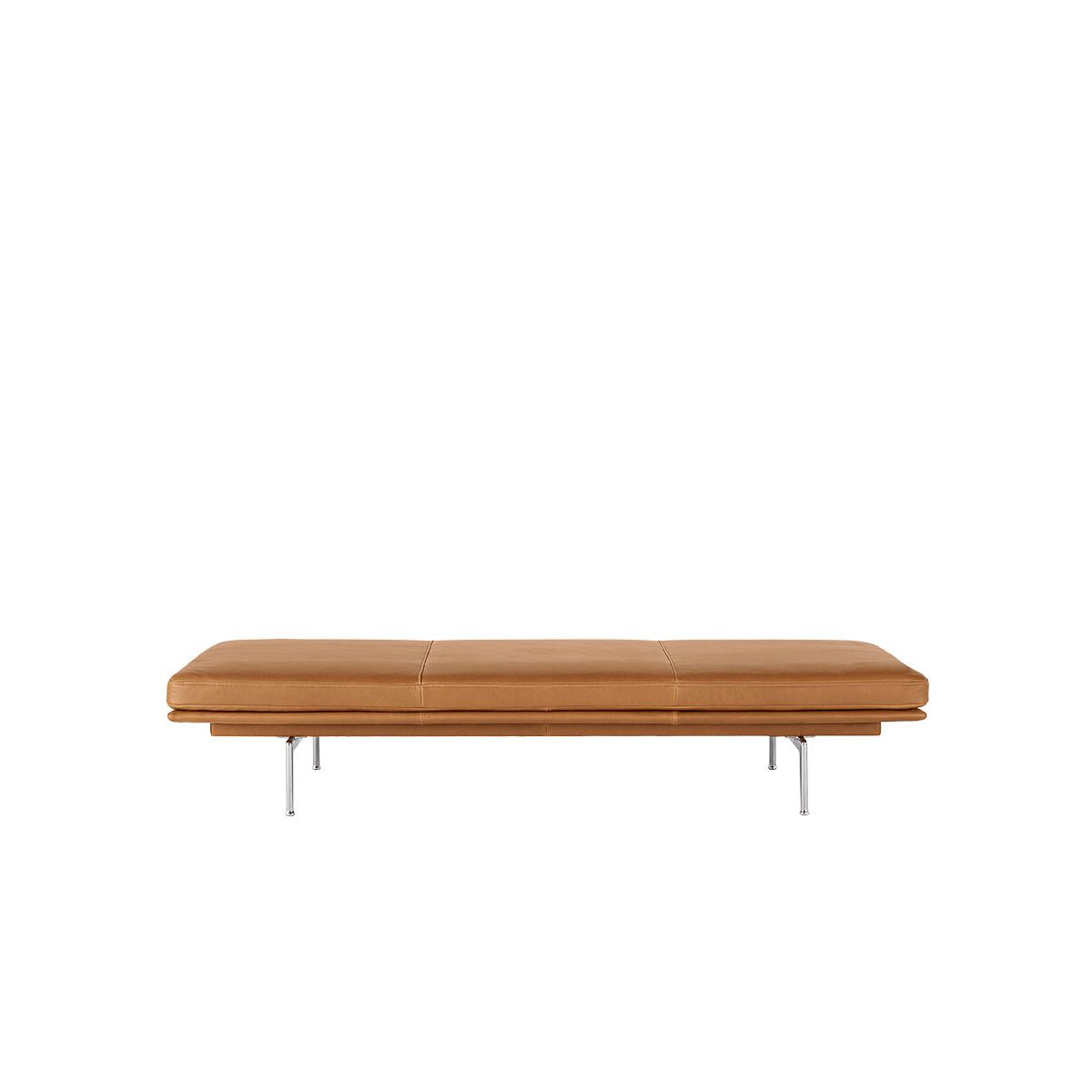 Outline Daybed, cognac leather fra Muuto (Aluminium stel)