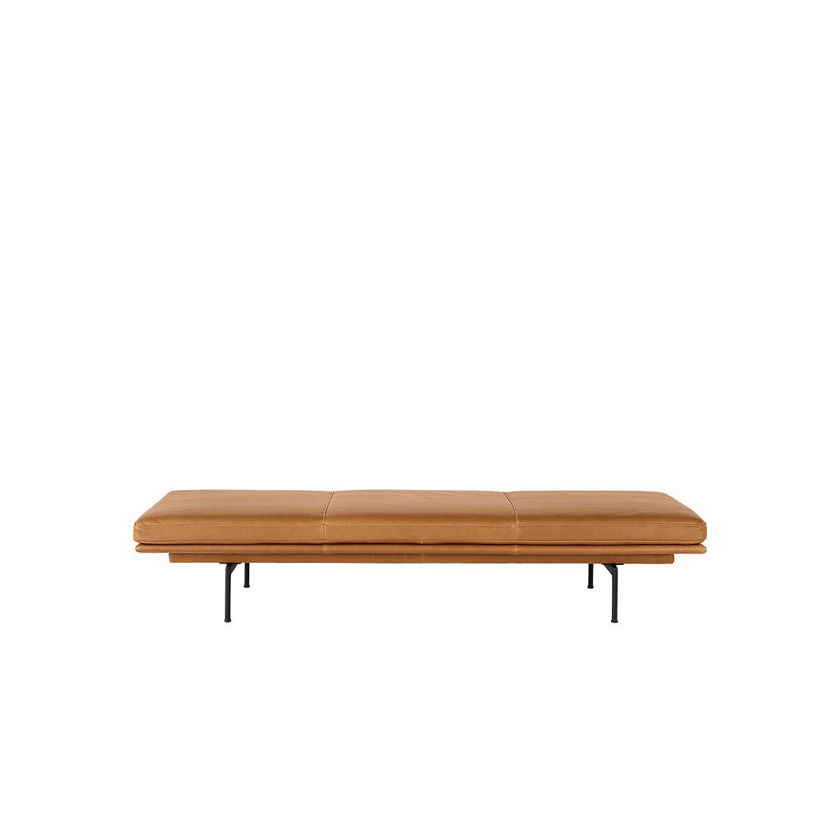 Outline Daybed, cognac leather fra Muuto (Sort stel)