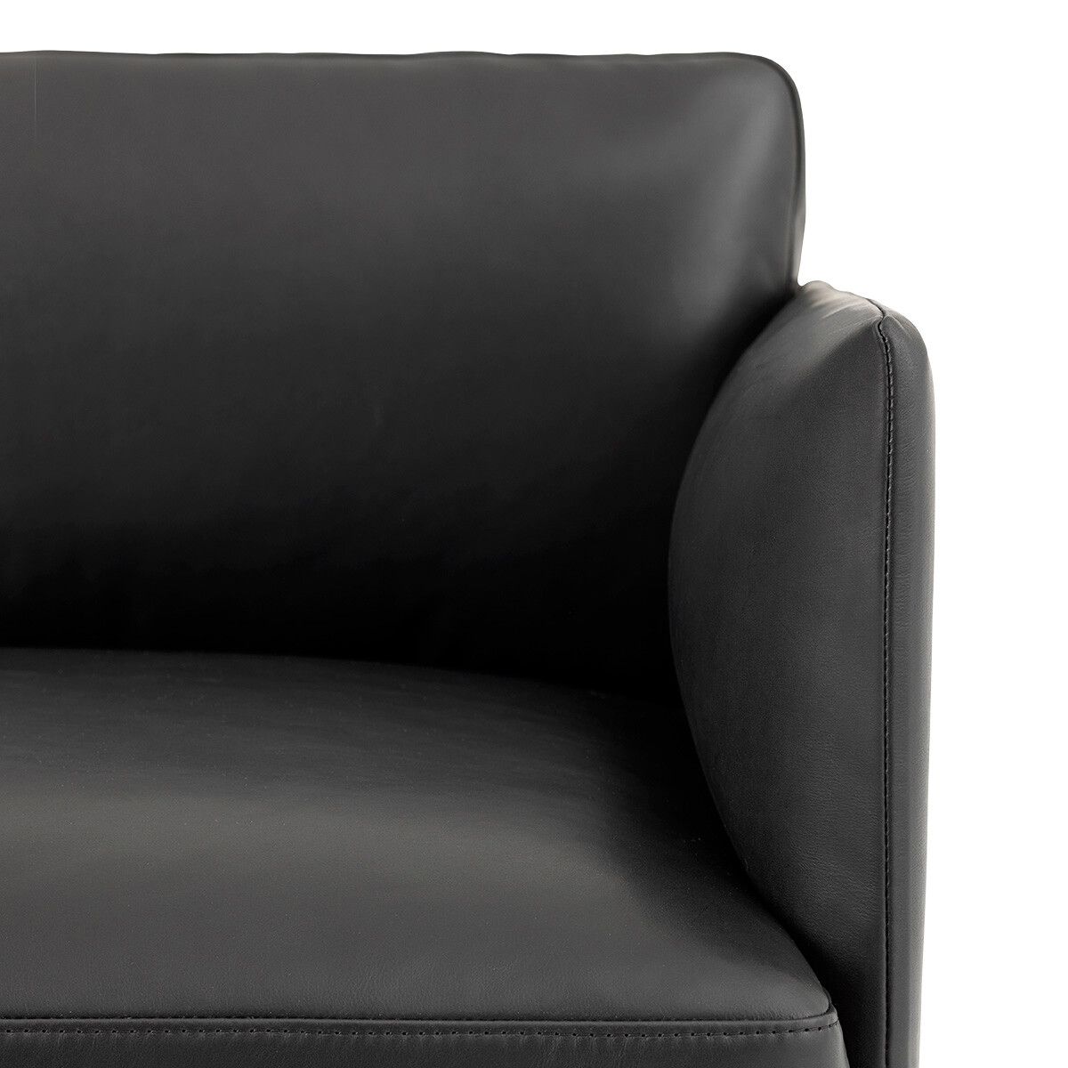 Outline sofa / Chaiselongue fra Muuto (chaiselong, højre, Black Refine leather)