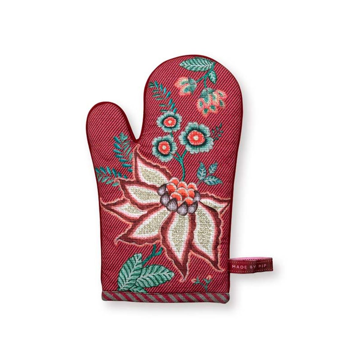 Oven Glove Flower Festival Dark Pink 29x15cm