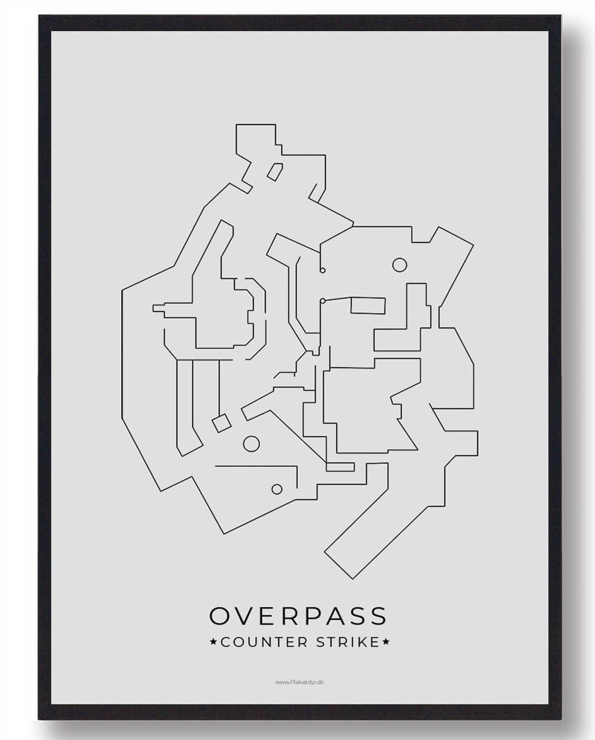 Overpass map - CS gamerplakater (Størrelse: L - 50x70cm (B2))