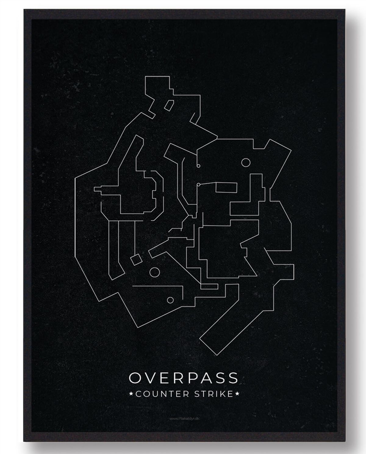 Overpass map - CS gamerplakater (Størrelse: L - 50x70cm (B2))