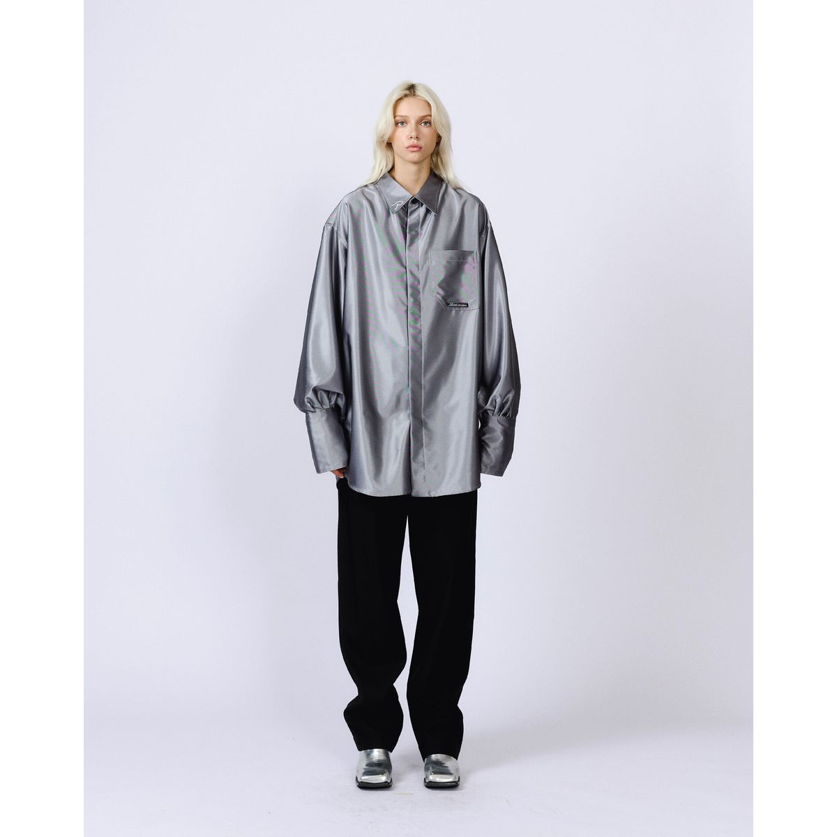 OVERSIZED SILVER SHIRT - Large