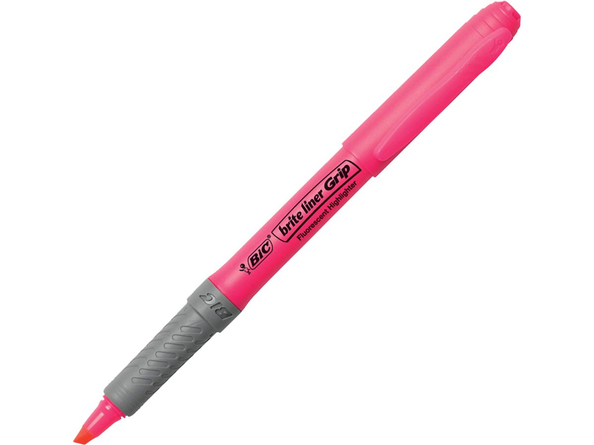 Overstregningstusch | Bic Brite Liner Grip | Pink