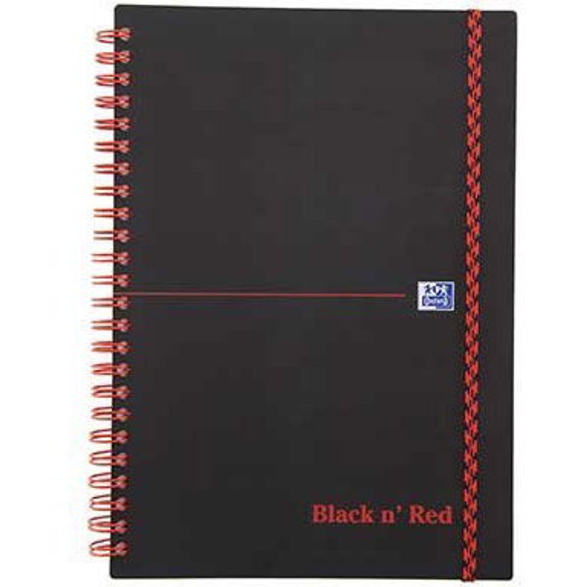 Oxford Black n´ Red notesbog A5 90 g sort