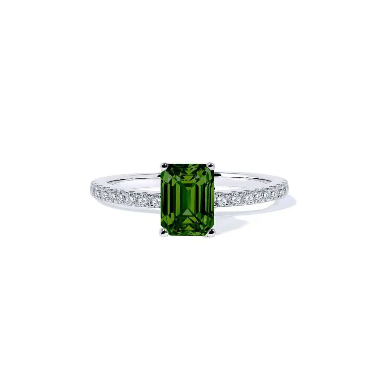 Oxford grøn radiant solitaire ring