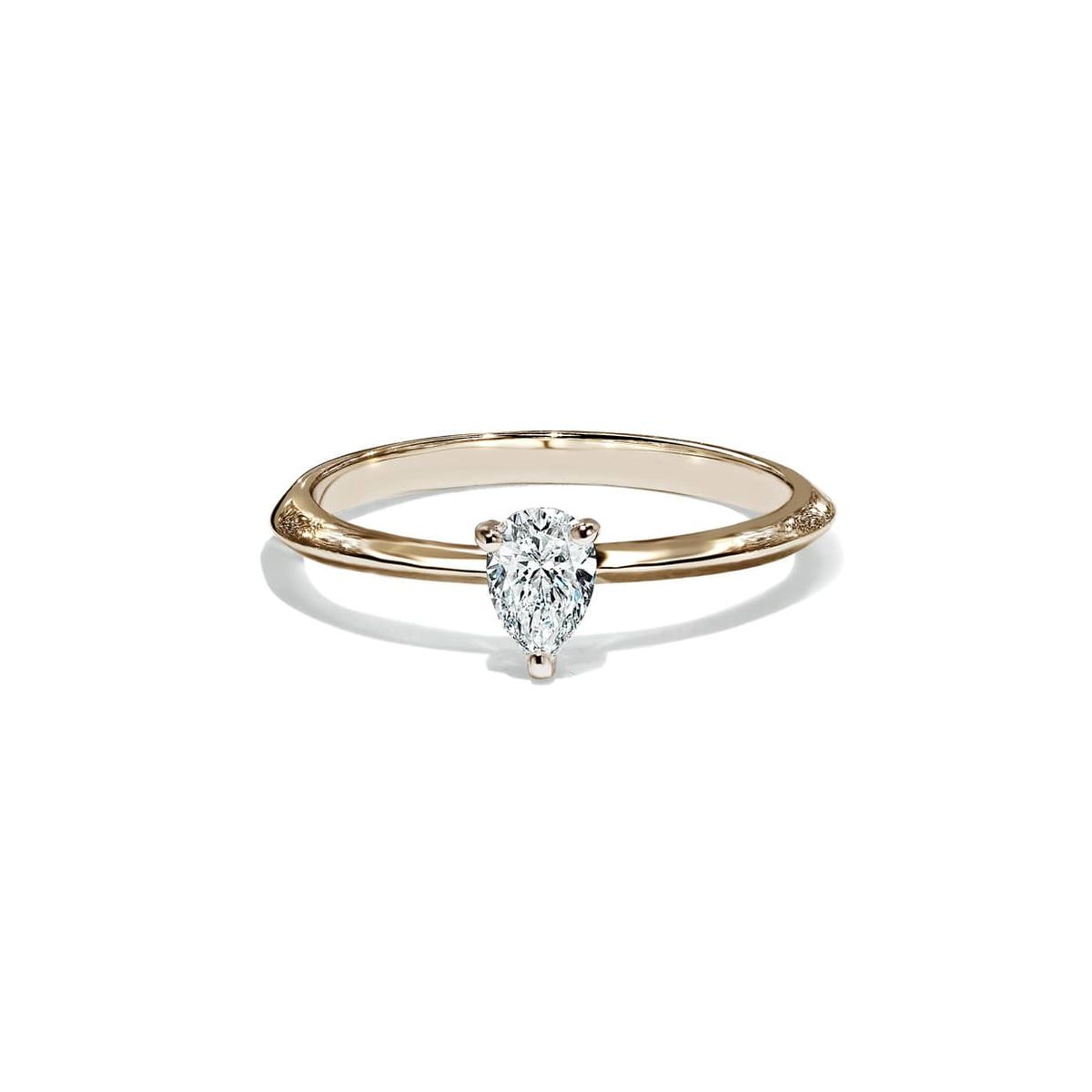 Oxford pear cut solitaire ring