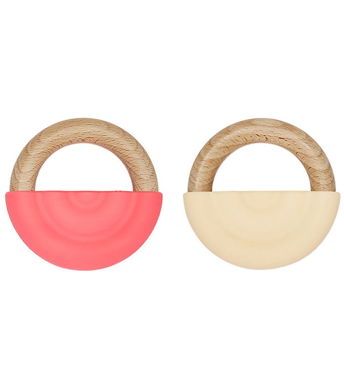 OYOY Bidering - Rainbow Teether - 2-pak - Cherry Red/Vanilla