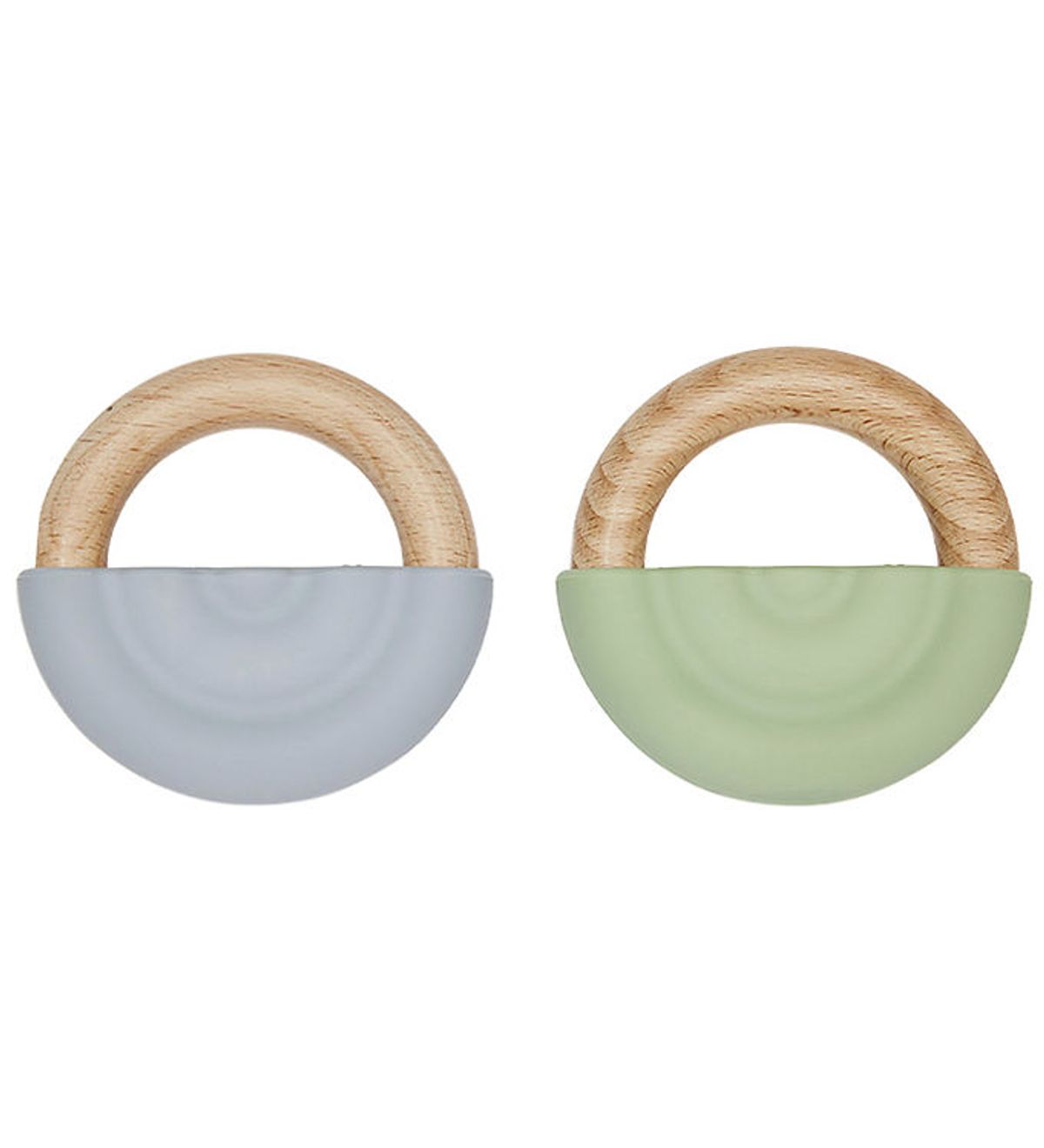 OYOY Bidering - Rainbow Teether - 2-pak - Dusty Blue/Green