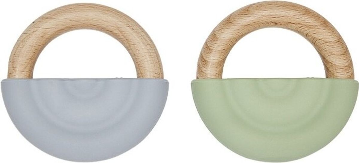 Oyoy Mini - Rainbow Teether Bidering - Dusty Blå Grøn