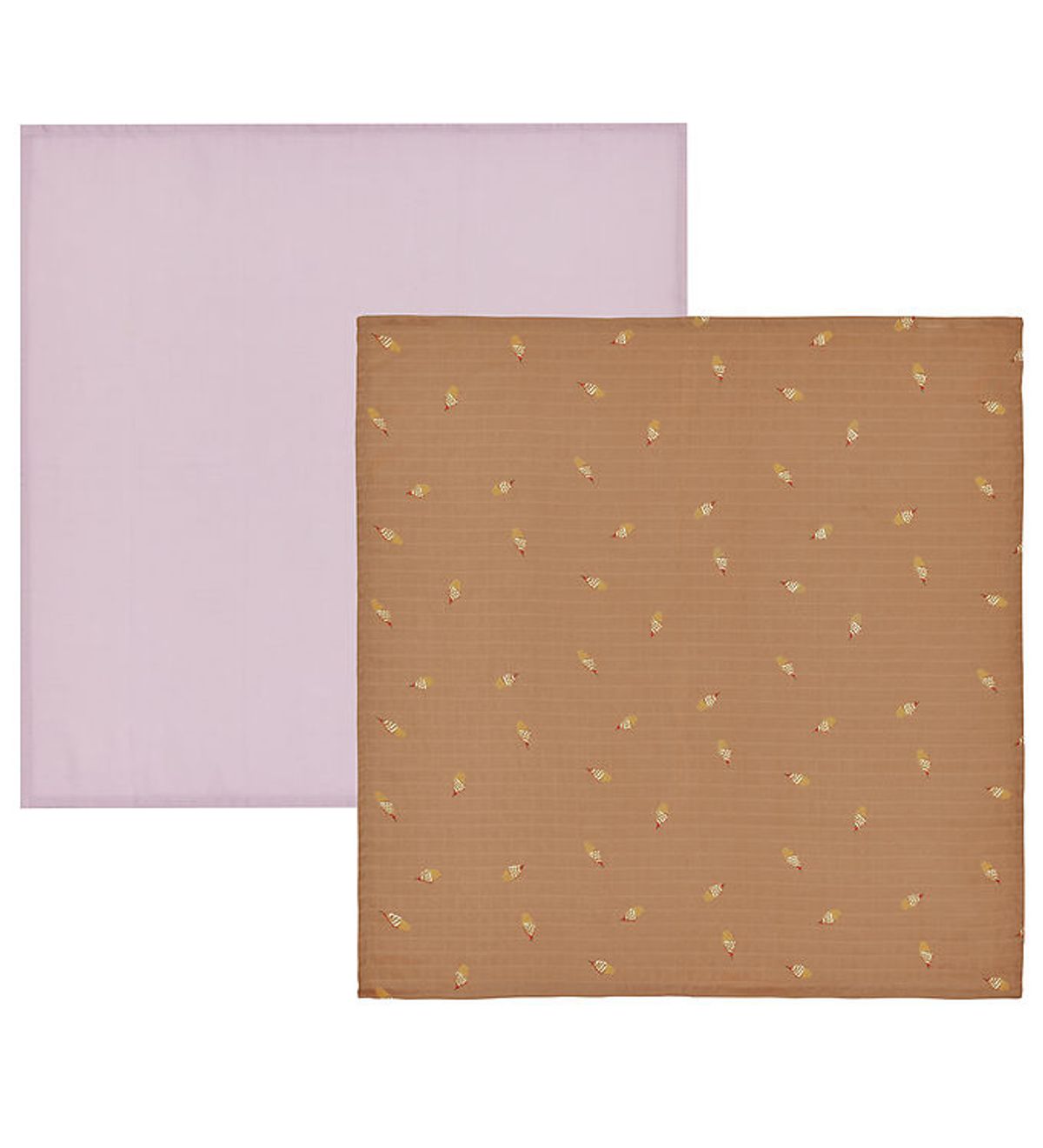 OYOY Stofbleer - 70x70cm - Muslin- 2-pak - Choko/Lavender