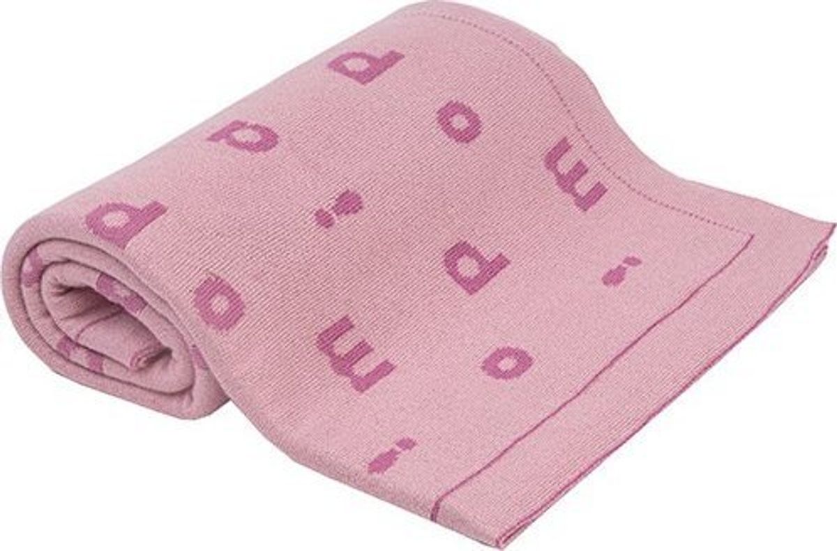 P!Apimo-Blanket 80X100cm Pink Letters Collection Handyblanky