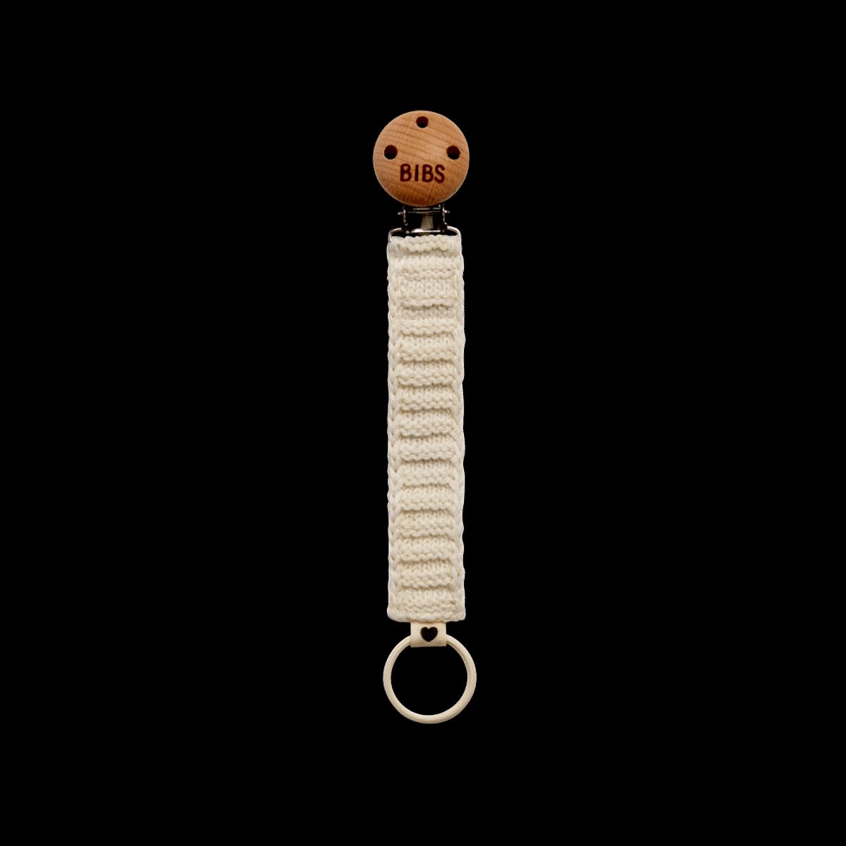 Pacifier Clip Knitted Ivory