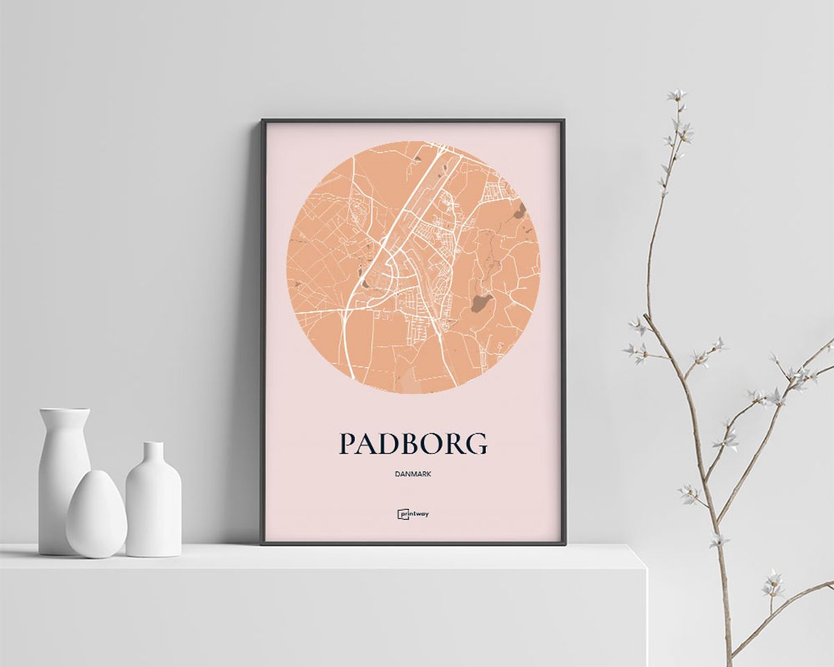 Padborg Plakaten Rundt kort Guld 42×60 cm (A2)