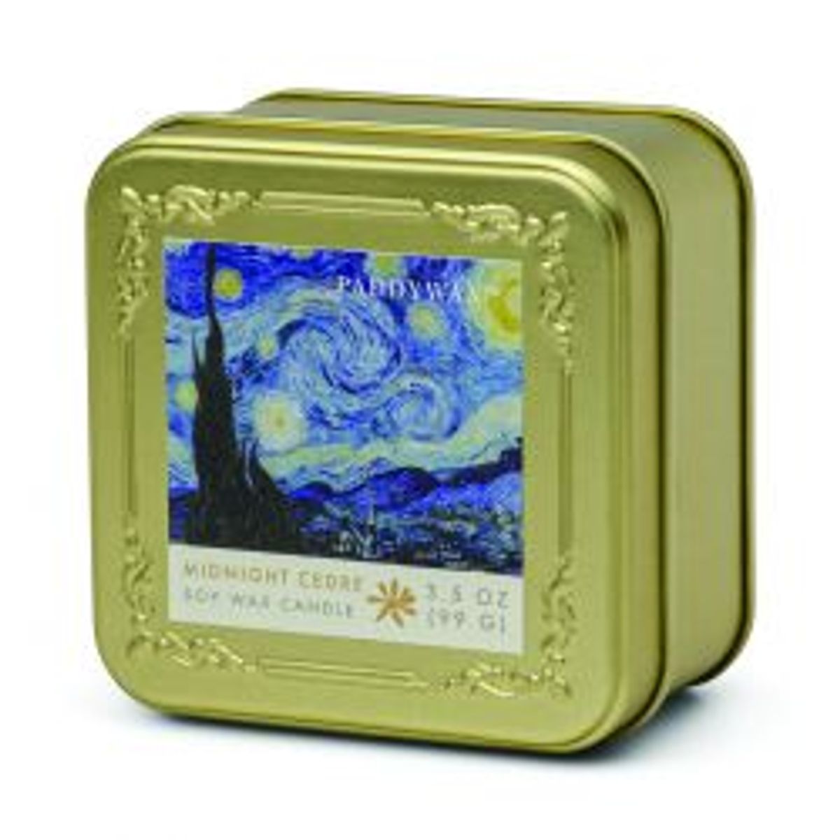 Paddywax Impressionist 3.5 Oz/99g Tin Candle - Van Gogh The Starry Night - Duftlys