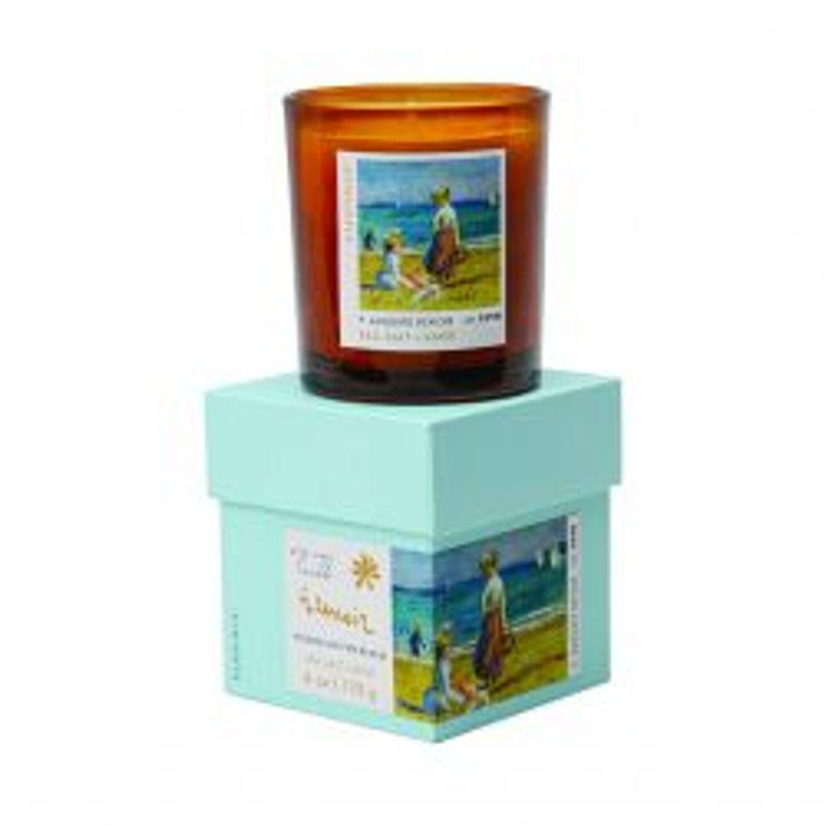 Paddywax Impressionist 6oz/170g Glass Candle - Renoir Figures On The Beach - Duftlys