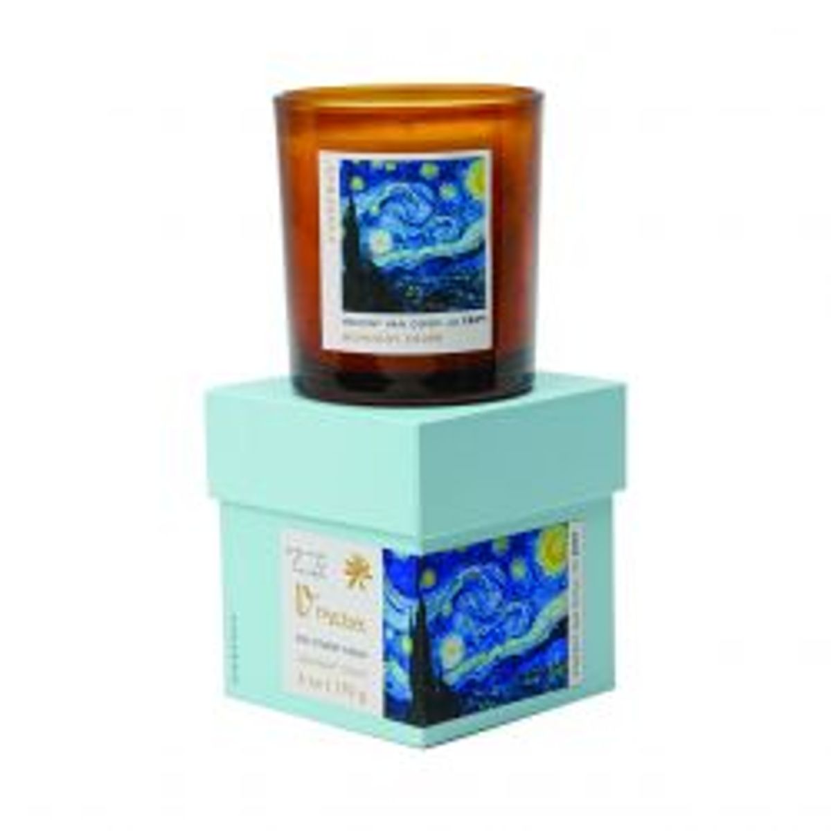 Paddywax Impressionist 6oz/170g Glass Candle - Van Gogh The Starry Night - Duftlys